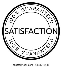 100% satisfaction guaranteed circle badge minimal style simple design black and white color