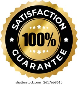 100% Satisfaction Guaranteed Gold Badge – Premium Quality Seal Vector