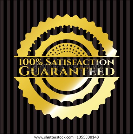 100% Satisfaction Guaranteed gold badge or emblem