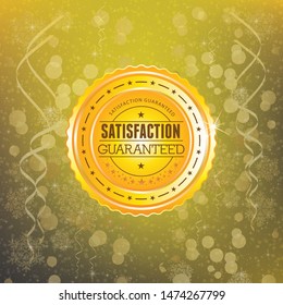 100% SATISFACTION guaranteed gold label vector illustration
