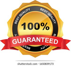 100 satisfaction guaranteed label badge design