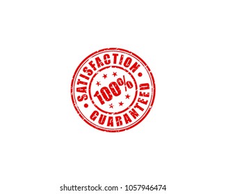100% Satisfaction Guaranteed Label Design Stamp Grunge Vector Logo Template
