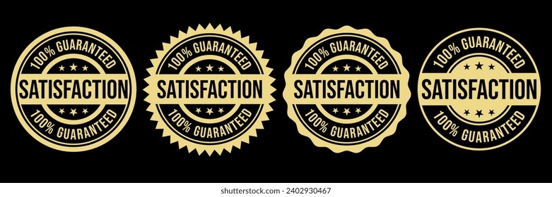 100% Satisfaction Guaranteed or 100% Satisfaction Label Vector Isolated in Flat Style. Best 100% Satisfaction Guaranteed Label Vector for product packaging. Elegant 100% Satisfaction Label Vector.