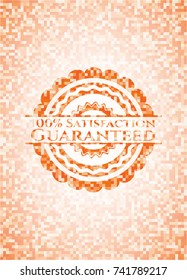 100% Satisfaction Guaranteed orange mosaic emblem with background