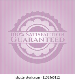 100% Satisfaction Guaranteed pink emblem. Vintage.