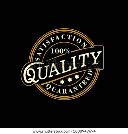 100% Satisfaction Guaranteed  Quality Product Stamp logo design
