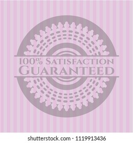 100% Satisfaction Guaranteed realistic pink emblem
