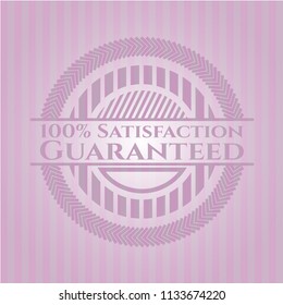 100% Satisfaction Guaranteed realistic pink emblem
