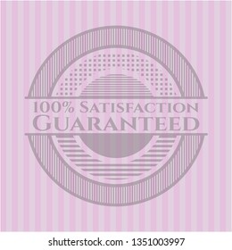 100% Satisfaction Guaranteed realistic pink emblem