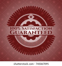 100% Satisfaction Guaranteed realistic red emblem