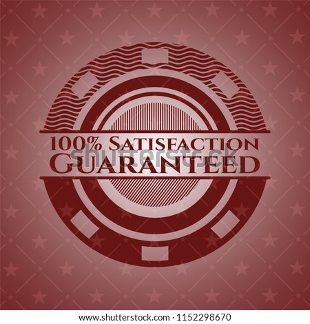 100% Satisfaction Guaranteed red icon or emblem