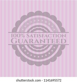 100% Satisfaction Guaranteed retro pink emblem