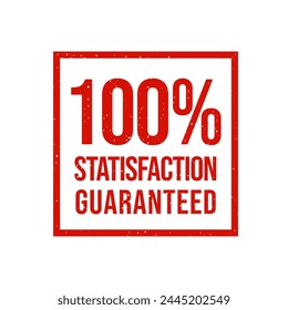 100% satisfaction guaranteed seal or label flat vector icon isolated on white background.