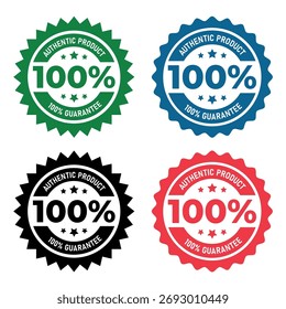 100% satisfaction guaranteed seal or label flat icon design	
