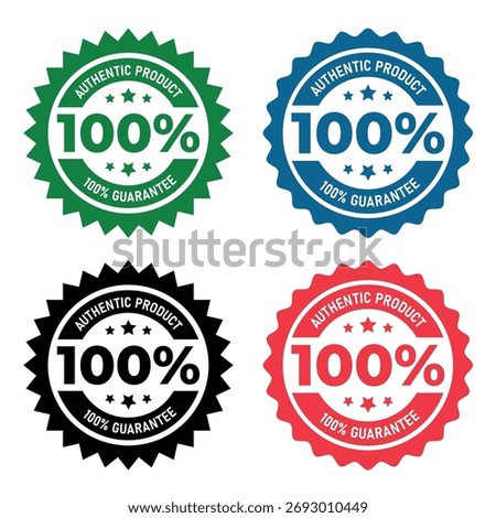 100% satisfaction guaranteed seal or label flat icon design	