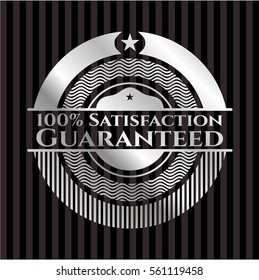 100% Satisfaction Guaranteed silvery emblem or badge