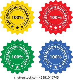 100% Satisfaction Guaranteed Stamp isolated on Transparent background, Satisfaction Guaranteed Label, Icon Set