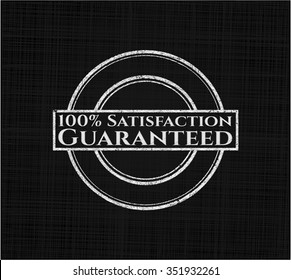 100% Satisfaction Guaranteed written with chalkboard texture