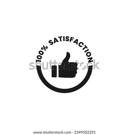 100% Satisfaction Icon or 100% Satisfaction Guarantee Sign Vector Isolated in Flat Style. 100% Satisfaction Guaranteed Label Vector for product packaging. 100% Satisfaction Label Vector Isolated.