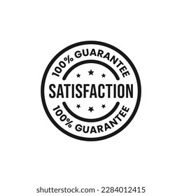 100% Satisfaction Label 100% Satisfaction Guarantee Sign Vector Isolated in Flat Style  100% Satisfaction Guaranteed Label Vector for product packaging  100% Satisfaction Label Vector Isolated 