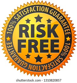 100, satisfaction, label, seal, guarantee, percent, on, sign, circle, percentage, warranty, stamp, guaranteed, yellow, star, insignia, illustration, stamper, certificate, gold, badge, quality, adverti