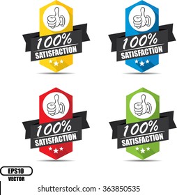 100% satisfaction label and sign - Vector illustration