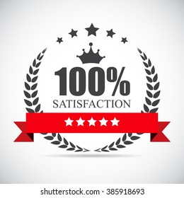 100 % Satisfaction Label Vector Illustration Eps10
