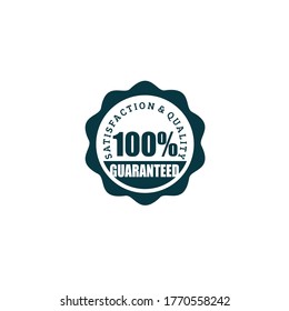 100% Satisfaction And Quality Guaranteed Stamp Or Seal In Wavy Circle Frame With Simple Font Vector Illustration Isolated On White Background