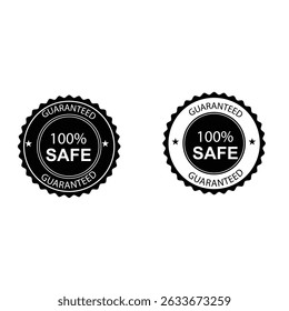100% Save Stamp, 100% Safe Sticker, High Quality isolated on white background safe guaranteed product 