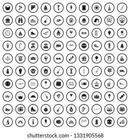 100 school festival icons set in simple style for any design vector illustration