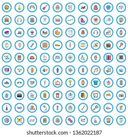 100 school icons set. Cartoon illustration of 100 school vector icons isolated on white background