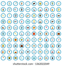 100 school icons set in flat style for any design vector illustration