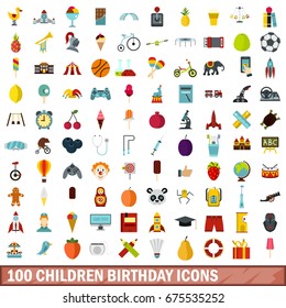 100 school icons set. Flat illustration of 100 school icons set for any design vector