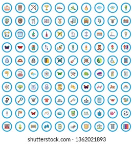 100 school years icons set. Cartoon illustration of 100 school years vector icons isolated on white background