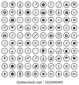 100 science icons set in simple style for any design vector illustration