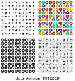 100 science icons set vector in 4 variant for any web design isolated on white