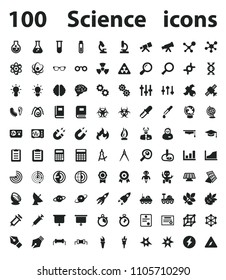 100 Sciense vector icon set