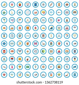 100 season icons set. Cartoon illustration of 100 season vector icons isolated on white background