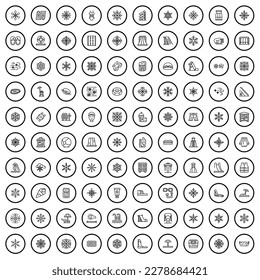 100 season icons set. Outline illustration of 100 season icons vector set isolated on white background