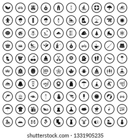 100 season icons set in simple style for any design vector illustration