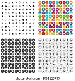 100 season icons set vector in 4 variant for any web design isolated on white