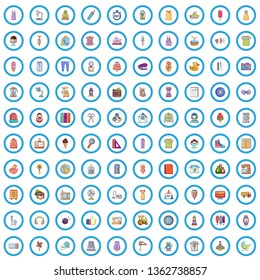 100 season sale icons set. Cartoon illustration of 100 season sale vector icons isolated on white background