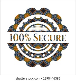 100% Secure arabic badge. Arabesque decoration.