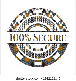 100% Secure arabic emblem. Arabesque decoration.