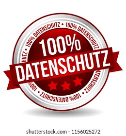 100 % secure Badge Banner Button - German-Translation: 100 % Datenschutz