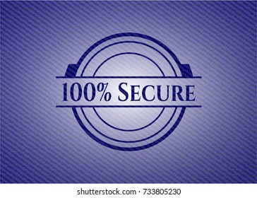 100% Secure badge with jean texture