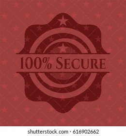 100% Secure badge with red background