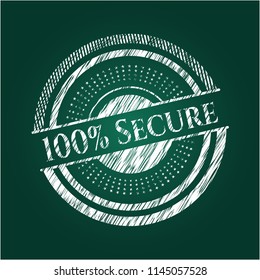 100% Secure chalkboard emblem