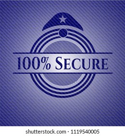 100% Secure emblem with jean texture