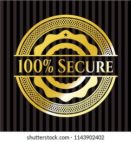 100% Secure gold badge or emblem